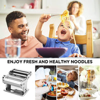 Pasta Maker Manual Steel Machine with 8 Adjustable Thickness Settings Appliances Supplies Kings Warehouse 
