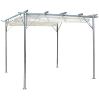 Pergola with Retractable Roof Cream White 3x3 m Steel Kings Warehouse 