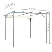 Pergola with Retractable Roof Cream White 3x3 m Steel Kings Warehouse 