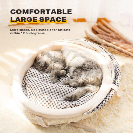Pet Cat Calming Bed Cuddle Soft Warm Plush Cave Sleeping Nest Tent Pet House Kings Warehouse 