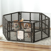 Pet Dog Playpen Enclosure 6 Panel Fence Puppy Cage Plastic Play Pen Fold dog supplies Kings Warehouse 
