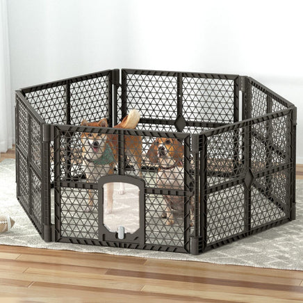 Pet Dog Playpen Enclosure 6 Panel Fence Puppy Cage Plastic Play Pen Fold dog supplies Kings Warehouse 