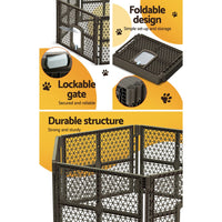 Pet Dog Playpen Enclosure 6 Panel Fence Puppy Cage Plastic Play Pen Fold dog supplies Kings Warehouse 