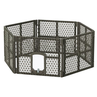 Pet Dog Playpen Enclosure 6 Panel Fence Puppy Cage Plastic Play Pen Fold dog supplies Kings Warehouse 
