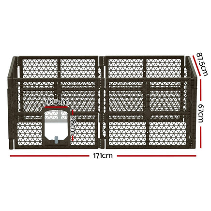 Pet Dog Playpen Enclosure 6 Panel Fence Puppy Cage Plastic Play Pen Fold dog supplies Kings Warehouse 