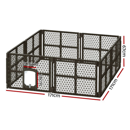 Pet Dog Playpen Enclosure 8 Panel Fence Puppy Cage Plastic Play Pen Fold dog supplies Kings Warehouse 