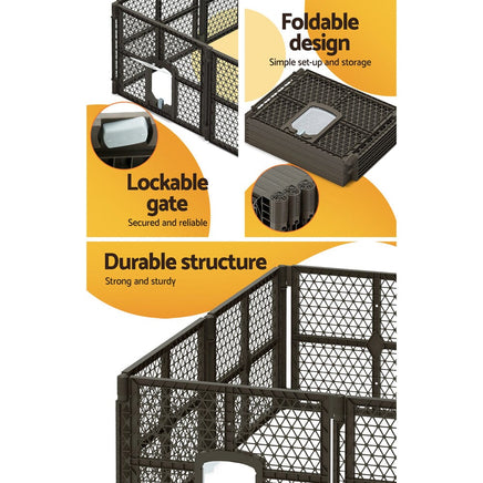 Pet Dog Playpen Enclosure 8 Panel Fence Puppy Cage Plastic Play Pen Fold dog supplies Kings Warehouse 