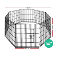Pet Playpen Dog Playpen 30" 8 Panel Puppy Exercise Cage Enclosure Fence dog supplies Kings Warehouse 