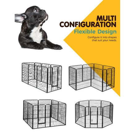 Pet Playpen Dog Playpen 40" 8 Panel Puppy Enclosure Fence Cage dog supplies Kings Warehouse 