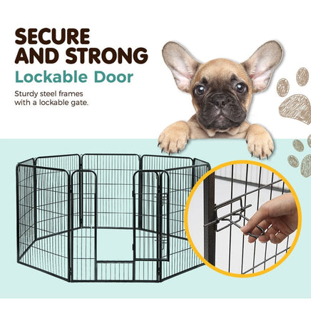 Pet Playpen Dog Playpen 40" 8 Panel Puppy Enclosure Fence Cage dog supplies Kings Warehouse 