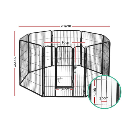 Pet Playpen Dog Playpen 40" 8 Panel Puppy Enclosure Fence Cage dog supplies Kings Warehouse 