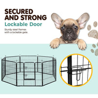 Pet Playpen Dog Playpen 8 Panel Exercise Cage Enclosure Fence 80x80cm dog supplies Kings Warehouse 