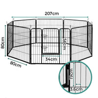 Pet Playpen Dog Playpen 8 Panel Exercise Cage Enclosure Fence 80x80cm dog supplies Kings Warehouse 
