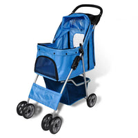 Pet Stroller Travel Carrier Blue Folding Kings Warehouse 