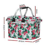 Picnic Bag Basket Folding Hamper Camping Hiking Insulated Outdoor Kings Warehouse 