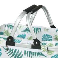 Picnic Bag Basket Folding Hamper Camping Hiking Insulated White Kings Warehouse 