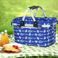 Picnic Bag Basket FoldingHamper Camping Hiking Insulated Kings Warehouse 