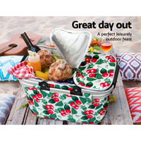 Picnic Bag Basket Hamper Camping Hiking Insulated Lunch Cooler Folding Kings Warehouse 