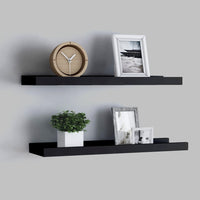 Picture Frame Ledge Shelves 2 pcs Black 60x9x3 cm Storage Supplies Kings Warehouse 