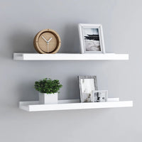 Picture Frame Ledge Shelves 2 pcs White 60x9x3 cm