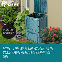 PLANTCRAFT 290L Aerated Compost Bin Food Waste Garden Recycling Composter Green garden supplies Kings Warehouse 