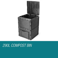 PLANTCRAFT 290L Aerated Compost Bin Grey - Food Waste Garden Recycling Composter garden supplies Kings Warehouse 