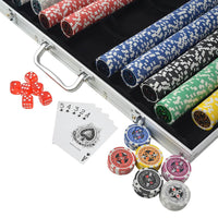 Poker Set with 1000 Laser Chips Aluminium Kings Warehouse 