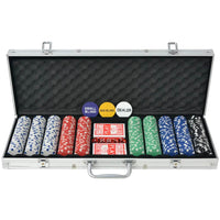 Poker Set with 500 Chips Aluminium Kings Warehouse 