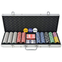 Poker Set with 500 Laser Chips Aluminium Kings Warehouse 