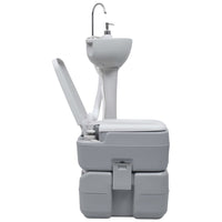 Portable Camping Toilet and Handwash Stand Set Grey Camping Kings Warehouse 