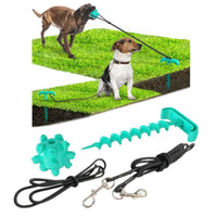 Portable Dog Tie-out Stick Set Outdoor Interactive Tug of War Toy Kings Warehouse 