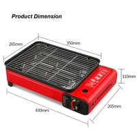 Portable Gas Stove Burner Butane BBQ Camping Gas Cooker With Non Stick Plate Black without Fish Pan and Lid Kings Warehouse 