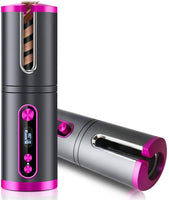 Portable Wireless Automatic Hair Curler for Travel with LED Temperature Display, Timer and USB Rechargeable (Pink) Kings Warehouse 