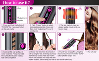 Portable Wireless Automatic Hair Curler for Travel with LED Temperature Display, Timer and USB Rechargeable (Pink) Kings Warehouse 