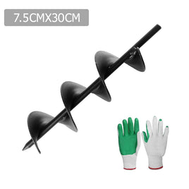 Power Garden Auger Small Earth Planter 75 X 300MM Black Kings Warehouse 