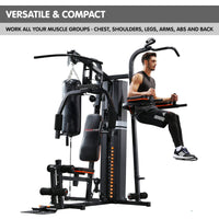 Powertrain Multi Station Home Gym 158lb Weights Punching Bag Kings Warehouse 