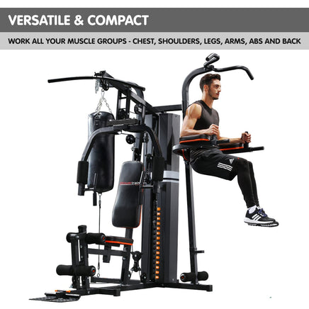 Powertrain Multi Station Home Gym 158lb Weights Punching Bag Kings Warehouse 