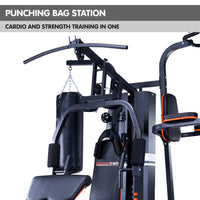 Powertrain Multi Station Home Gym 158lb Weights Punching Bag Kings Warehouse 