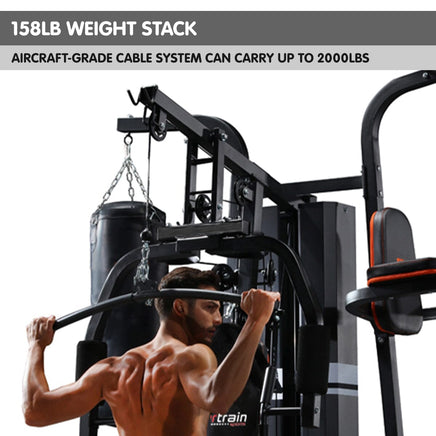 Powertrain Multi Station Home Gym 158lb Weights Punching Bag Kings Warehouse 