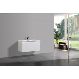 Prado wall hung bathroom vanity 1200mm Gloss White Kings Warehouse 