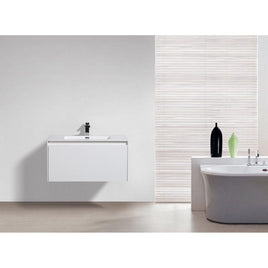 Prado wall hung bathroom vanity 900mm Gloss White Kings Warehouse 