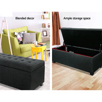 Premium Storage Ottoman - Charcoal bedroom furniture Kings Warehouse 