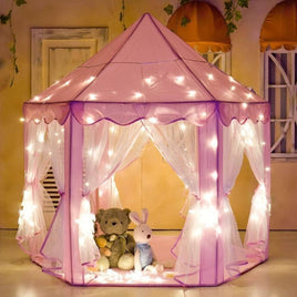 Princess Indoor Playhouse Toy Play Tent for Kids Toddlers with Mat Floor and Carry Bag (Pink) Kings Warehouse 