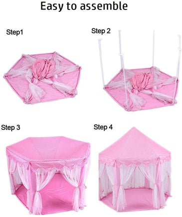 Princess Indoor Playhouse Toy Play Tent for Kids Toddlers with Mat Floor and Carry Bag (Pink) Kings Warehouse 