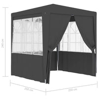 Professional Party Tent with Side Walls 2.5x2.5 m Anthracite 90 g/m² Kings Warehouse 
