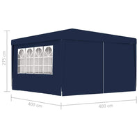 Professional Party Tent with Side Walls 4x4 m Blue 90 g/m² Kings Warehouse 