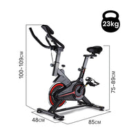 PROFLEX Spin Bike Flywheel Commercial Gym Exercise Home Fitness Red Kings Warehouse 