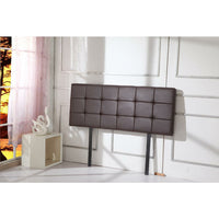 PU Leather Double Bed Deluxe Headboard Bedhead - Brown Kings Warehouse 