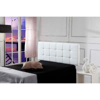 PU Leather Double Bed Deluxe Headboard Bedhead - White Kings Warehouse 