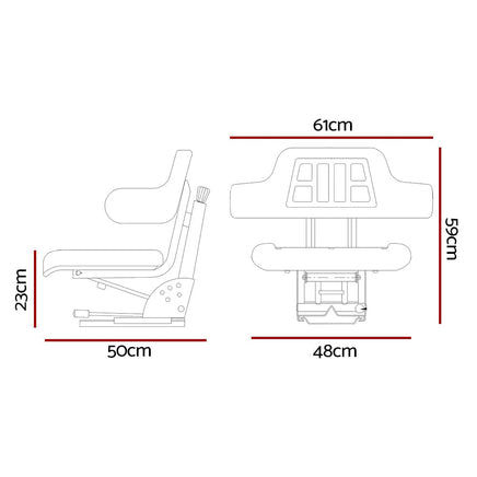 PU Leather Tractor Seat - Black Auto Accessories > Auto Accessories Others Kings Warehouse 